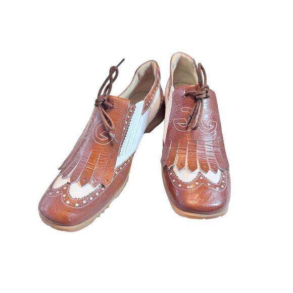 Walter Genuin - Chloe golf shoes made in Italy brown and white sz 6 - Picture 2 of 6